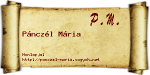 Pánczél Mária névjegykártya