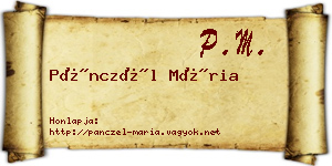 Pánczél Mária névjegykártya